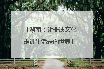 湖南：让非遗文化走进生活走向世界