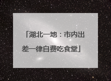 湖北一地：市内出差一律自费吃食堂