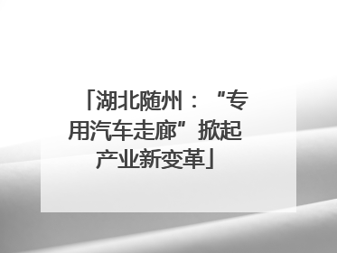 湖北随州：“专用汽车走廊”掀起产业新变革
