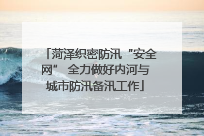 菏泽织密防汛“安全网” 全力做好内河与城市防汛备汛工作