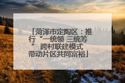 菏泽市定陶区：推行“一统领 三统筹” 跨村联建模式 带动片区共同富裕