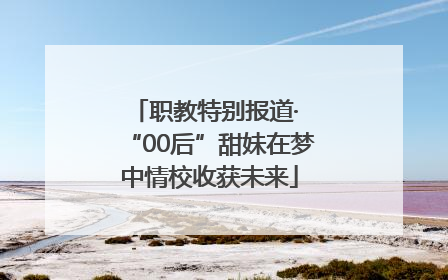 职教特别报道· “00后”甜妹在梦中情校收获未来
