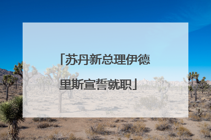苏丹新总理伊德里斯宣誓就职