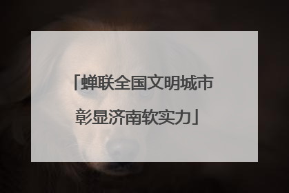 蝉联全国文明城市 彰显济南软实力