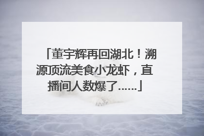 董宇辉再回湖北！溯源顶流美食小龙虾，直播间人数爆了……