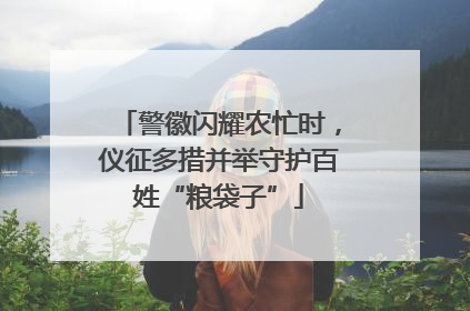 警徽闪耀农忙时，仪征多措并举守护百姓“粮袋子”