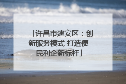 许昌市建安区：创新服务模式 打造便民利企新标杆