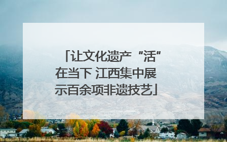 让文化遗产“活”在当下 江西集中展示百余项非遗技艺