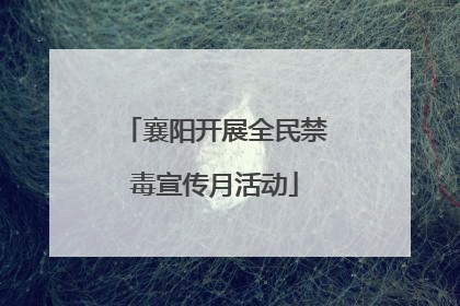 襄阳开展全民禁毒宣传月活动