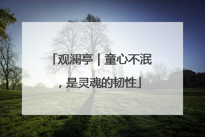 观澜亭｜童心不泯，是灵魂的韧性