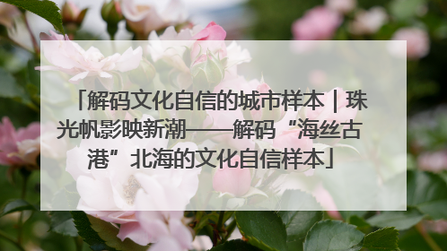 解码文化自信的城市样本｜珠光帆影映新潮——解码“海丝古港”北海的文化自信样本