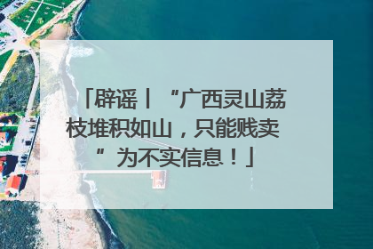 辟谣丨“广西灵山荔枝堆积如山，只能贱卖”为不实信息！