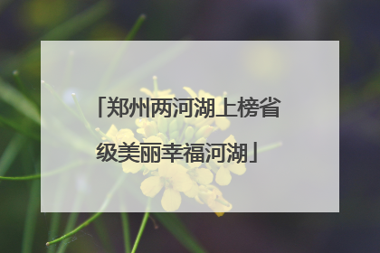 郑州两河湖上榜省级美丽幸福河湖