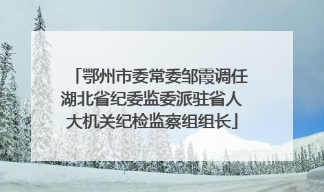 鄂州市委常委邹霞调任湖北省纪委监委派驻省人大机关纪检监察组组长