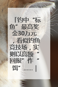 钓中“标鱼”最高奖金30万元，看似钓鱼竞技场，实则以高额“回报”作“饵”……｜今晚九点半