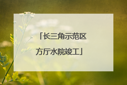 长三角示范区方厅水院竣工