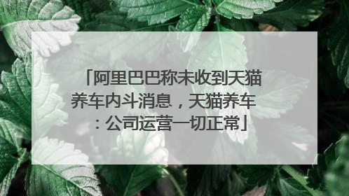 阿里巴巴称未收到天猫养车内斗消息，天猫养车：公司运营一切正常
