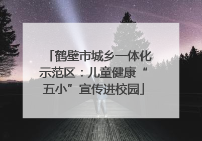 鹤壁市城乡一体化示范区：儿童健康“五小”宣传进校园