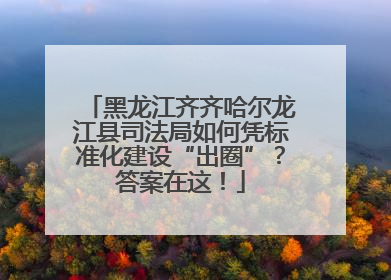 黑龙江齐齐哈尔龙江县司法局如何凭标准化建设“出圈”？答案在这！