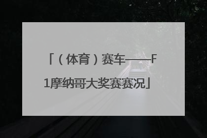 （体育）赛车——F1摩纳哥大奖赛赛况
