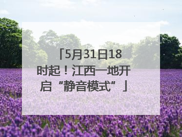 5月31日18时起！江西一地开启“静音模式”
