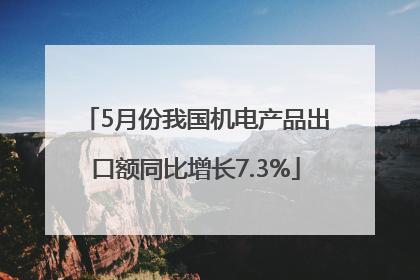 5月份我国机电产品出口额同比增长7.3%