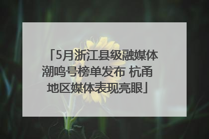 5月浙江县级融媒体潮鸣号榜单发布 杭甬地区媒体表现亮眼
