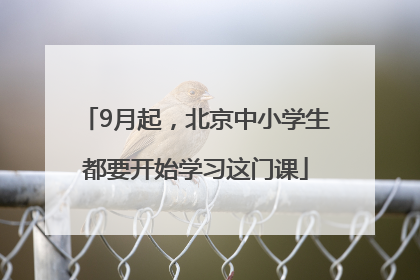 9月起，北京中小学生都要开始学习这门课