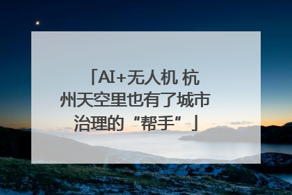 AI+无人机 杭州天空里也有了城市治理的“帮手”